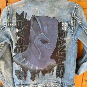 Madewell Blue Jean Jacket with Black Panther Graphic